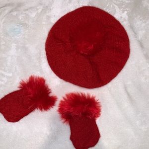 Janie and Jack hat and mittens